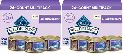 Blue Buffalo Wilderness Kitten Grain-Free Chicken Paté & Salmon Paté Wet Cat Food with DHA, High-Protein & Made with Natural Ingredients, Supports Healthy Growth & Development, 3-Oz. Each (6 Count)11