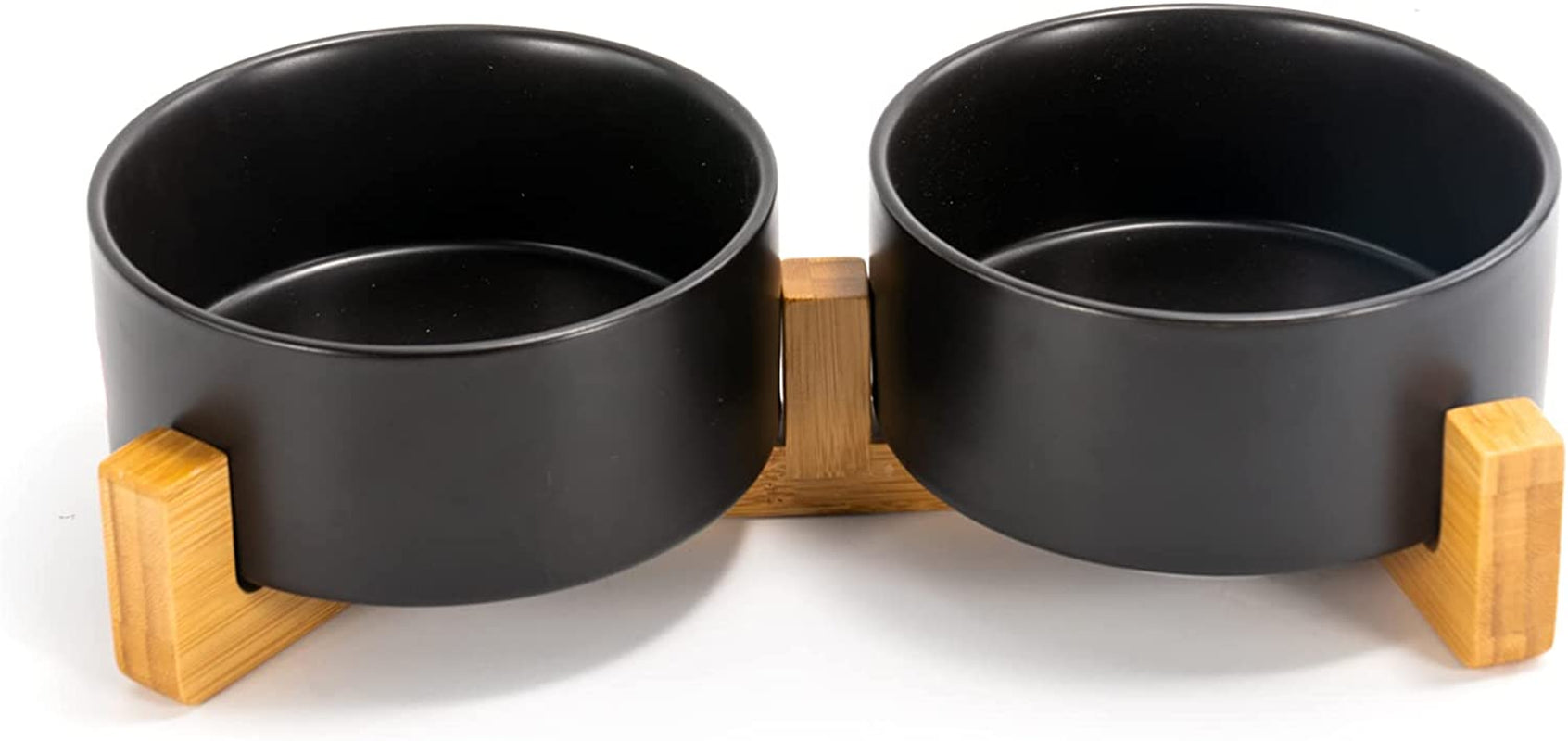 spunkyjunky-ceramic-dog-and-cat-bowl-with-wood-stand-non-slip-matte-glaze-weighted-food-water-set-for-cats-small-dogs-13-5oz
