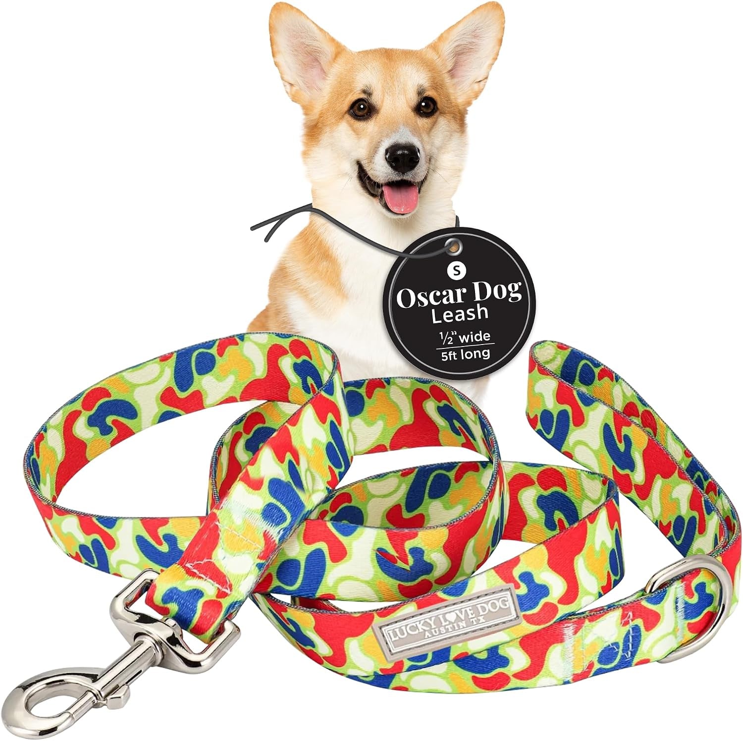 lucky-love-dog-leash-beautiful-vivid-patterns-durable-long-lasting-blackbird-large