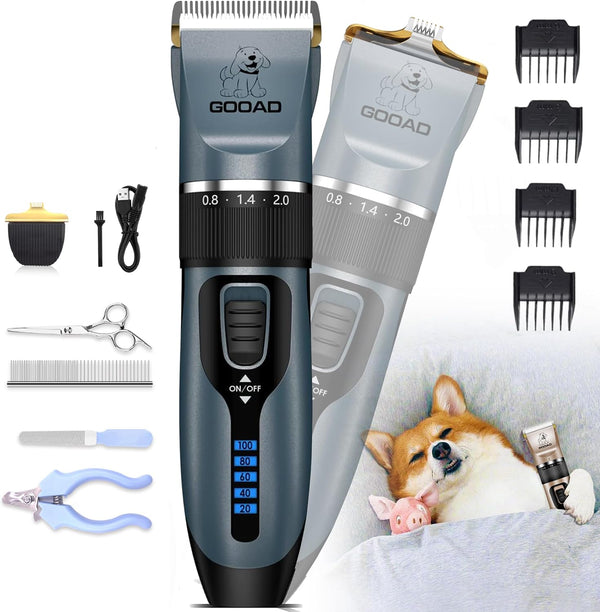 Dog Clippers for Grooming,Dog Grooming Kit for Heavy Thick Hair&Coats | <60Db Quiet,Rechargeable Cordless,4H Runtime,4 Guide Combs,2In1 Wide & Narrow Blades,Pet Shaver for Matted Fur8