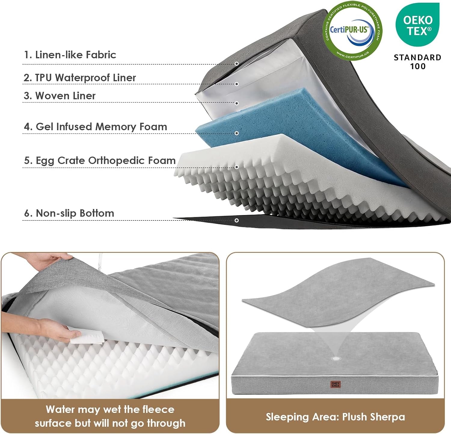 eheyciga-medium-memory-foam-dog-crate-bed-washable-30x20inch-grey-high-density-egg-crate-foam-waterproof-liner-removable-easy-clean-cover-non-slip-bottom-fits-crate-floor-and-sofa