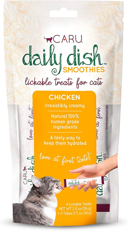 CARU - Daily Dish Tuna Flavored Cat Smoothies - 0.5Oz Tubes - 4 Pack10