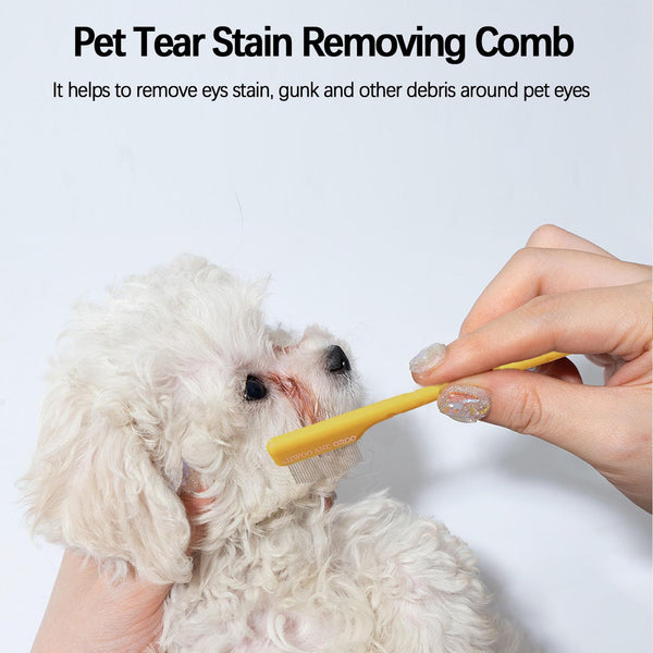 Jgocot Dog Tear Stain Remover Comb for Small Doggy and Cats Pet Grooming Tool with round Tip Stainless Steel Mini Scissor for Pet Facial Eye Area5