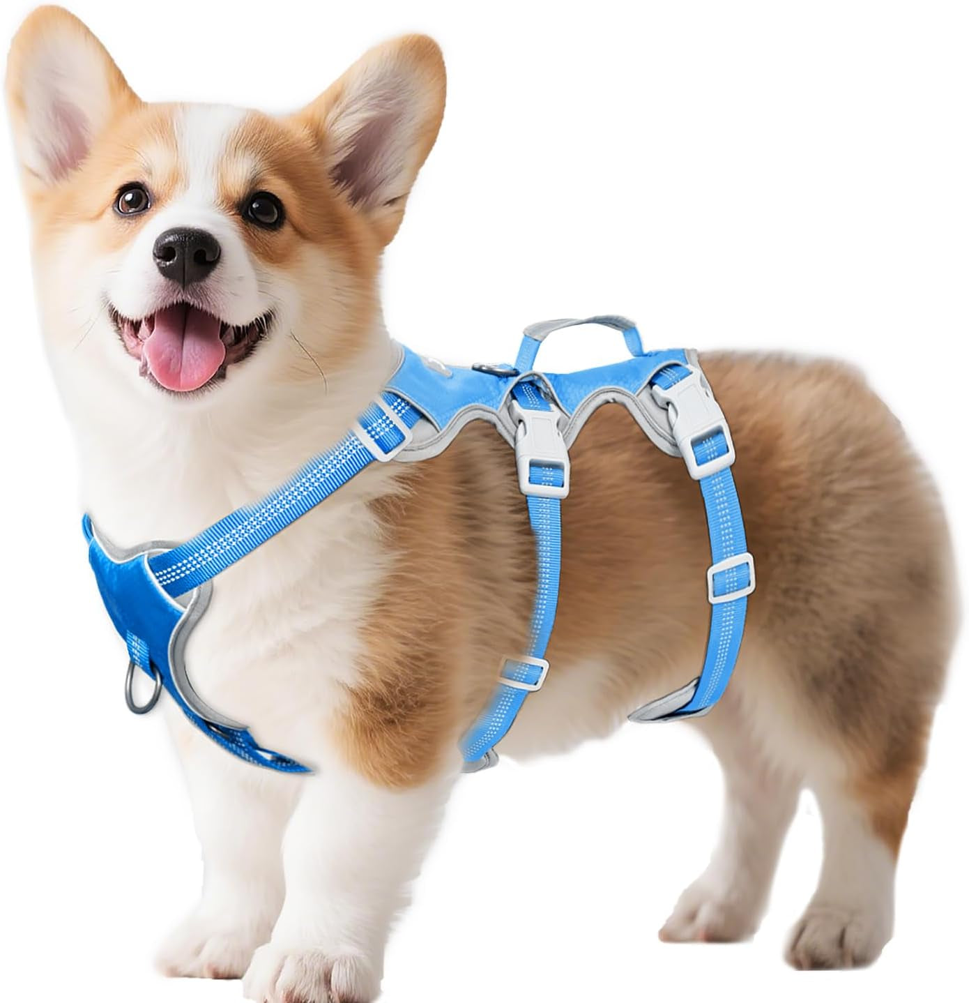 huntboo-escape-proof-dog-harness-escape-artist-harness-reflective-harness-with-padded-handle-breathable-durable-adjustable-vest-for-medium-dogs-walking-training-and-running-gear-blue-m