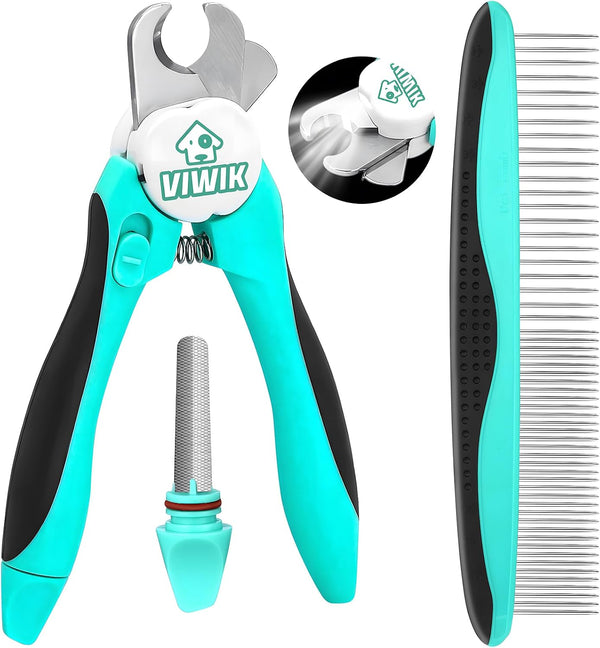 VIWIK Dog Nail Trimmers with Light, Cat Dog Nail Clippers, Dog Nail Grinder Quiet for Large Medium Small Dogs Paw & Cats Claw, Electric 2-Speed Pet Toenail Grooming Supplies, Gifts for Dog Lovers.10