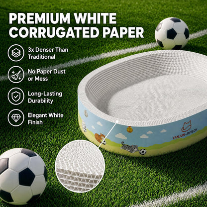 Soccer Cat Scratcher Bed, No-Mess Cat Scratching Pad, No Shed Cat Beds and Scratch Pad for Cats, Plant Fiber Mess Free Cat Scratch Furniture Protector, Stop Cats Eating Paper Craps7
