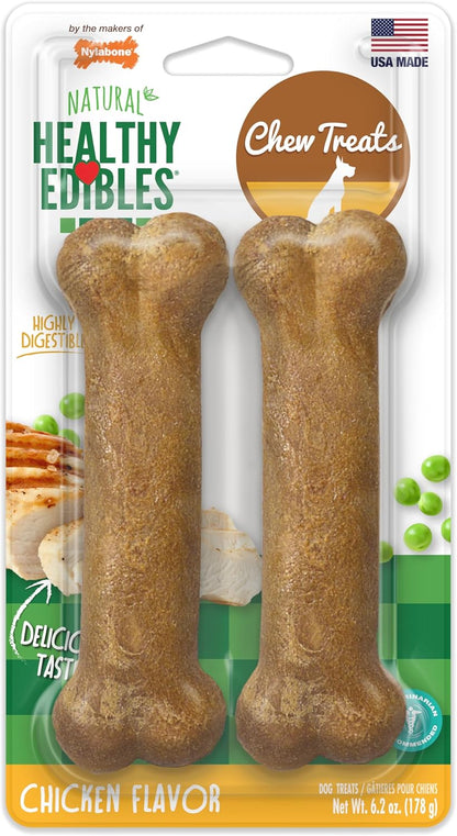 Nylabone Healthy Edibles Natural Dog Chews Long Lasting Roast Beef Flavor Treats for Dogs, Medium/Wolf (2 Count)13