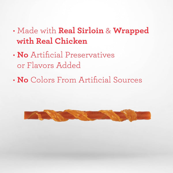 Dreambone Chicken Wrapped Sirloin Twist Stick Dog Treats, Daily Rawhide-Free Chew, Digests Safely and Completely, with Real Protein, Chicken, Sirloin and Veggies, 15 Count4