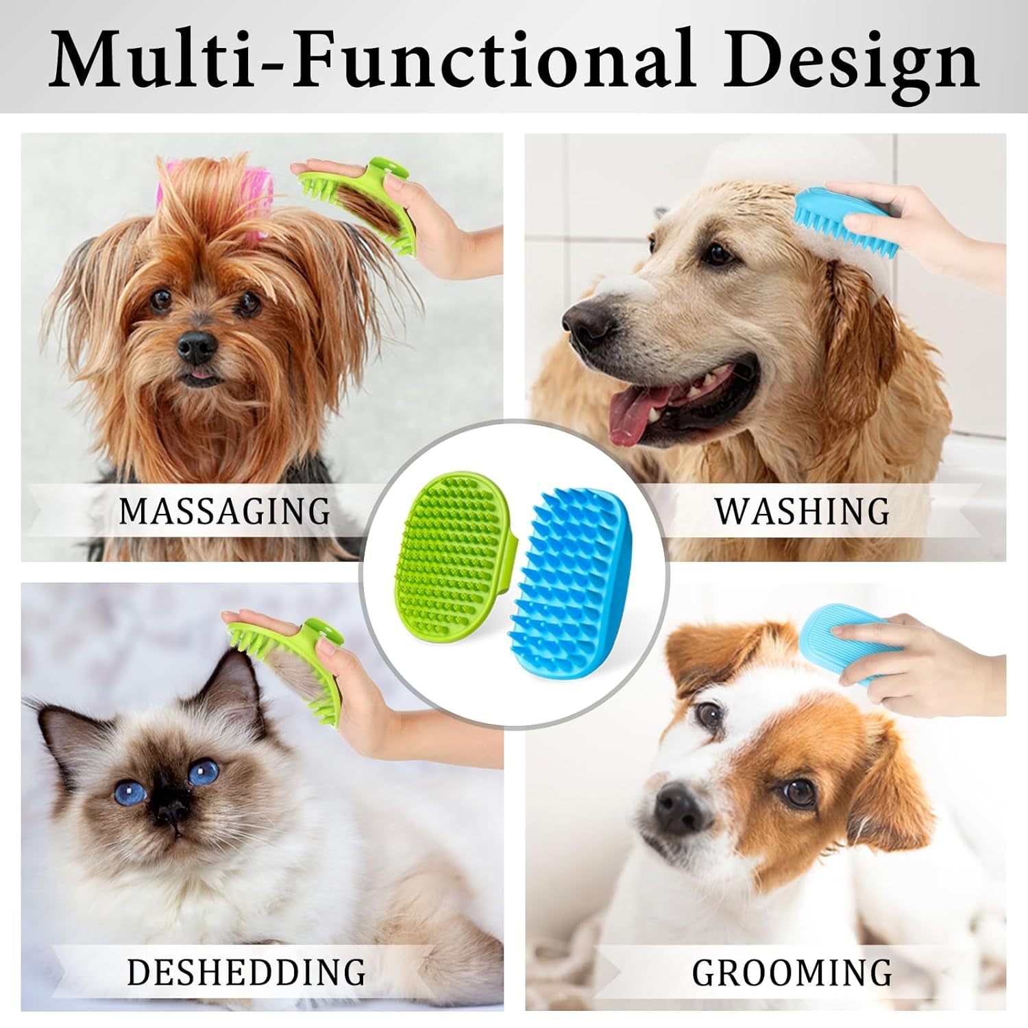 2pcs-dog-bath-brush-set-adjustable-handle-dog-scrubber-for-shampooing-deshedding-massaging-suitable-for-pets-curry-comb-shampo-brush-for-dogs-cats-and-horses-green-blue