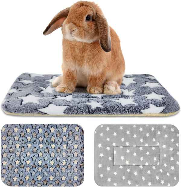 3PCS Rabbit Bed, Soft Bunny Bedding, Fleece Guinea Pig Blanket | Warm Plush Sleeping Mat, Cage Liner for Hamster Ferret Squirrel Hedgehog Rat1