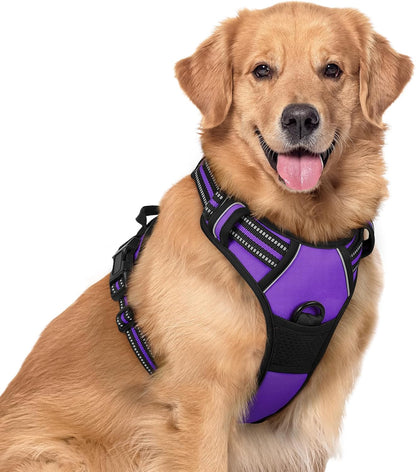 Rabbitgoo Dog Harness, No Pull for Large Dogs with 2 Leash Clips, Pet Vest | No Choke with Handle, Adjustable Soft Padded, Reflective, Easy Control for Walking, Black, Large144