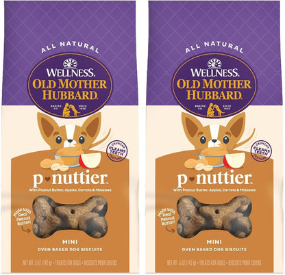 Old Mother Hubbard Wellness P-Nuttier Dog Biscuits, Natural, Training Treats, Peanut Butter Flavor, Mini Size, (20 Ounce Bag)18