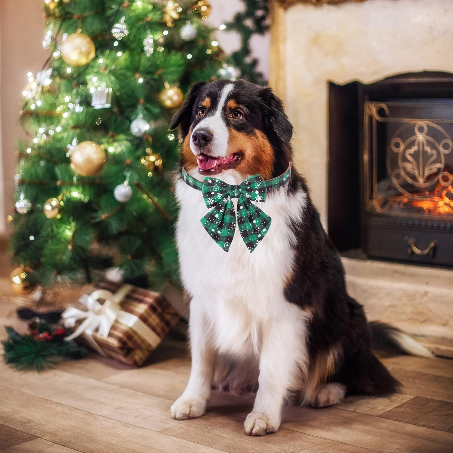 2-pack-christmas-dog-collar-with-bow-tie-classic-plaid-red-green-dog-collars-with-removable-bowtie-christmas-collars-for-large-dogs-pets-large