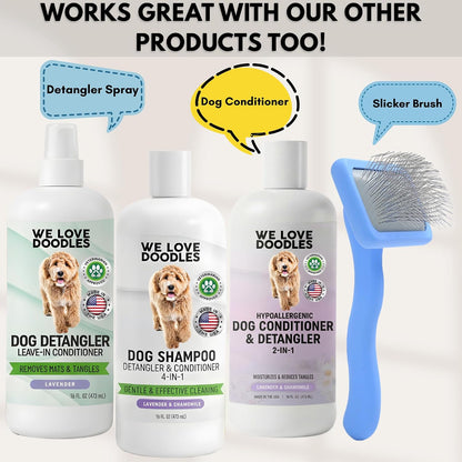 Dog Shampoo, Conditioner & Detangler, Hypoallergenic Tearless Lavender 16OZ | for Sensitive Itchy Skin, Best Shampoo for Smelly Dogs, Goldendoodle, Poodle & Doodle, Puppy Pet Wash Soap, USA Made, 4-In-17