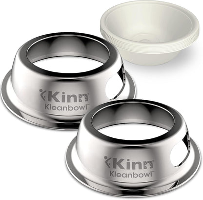 Kinn Kleanbowl Pet Bowl Stainless Steel Frame, 8 Oz (Pack of 1) | Compostable Refills, Spill-Proof Stable, Disposable, Easy Cleaning, No Plastic14