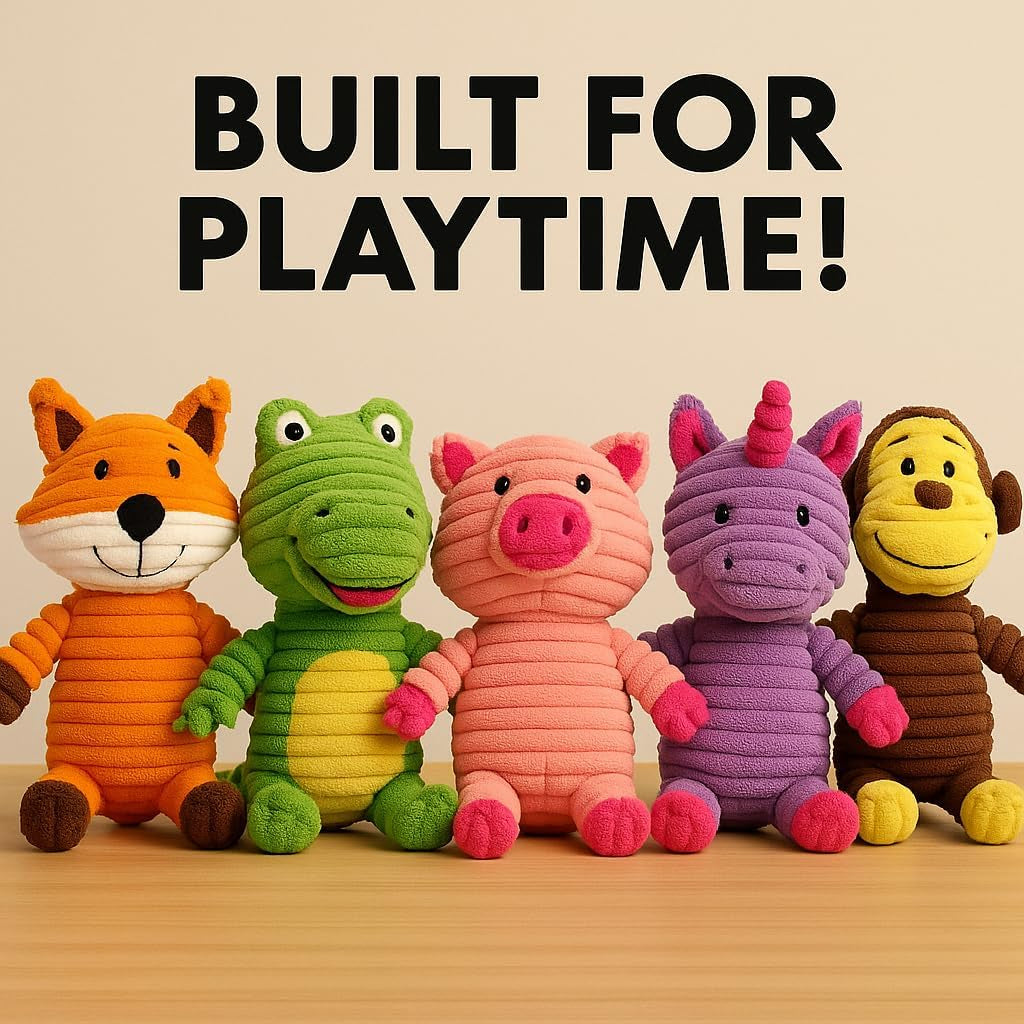 jalousie-plush-toys-assortment-value-bundle-puppy-pet-mutt-squeak-toy-for-medium-large-dogs-5-pack-corduroy