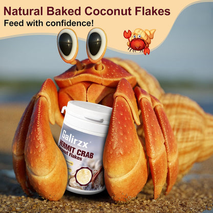 Hermit Crab Food – Baked Coconut Treat, Natural Dried Coconut Flakes for Hermit Crabs, Healthy, Additive-Free, Easily Digestible, Crispy Snack | 60G7
