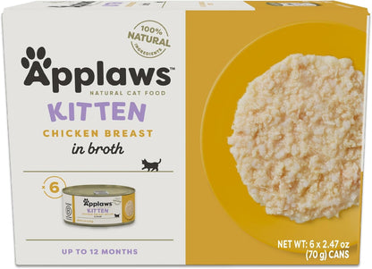 Applaws Kitten Variety in Broth Wet Food, 3-Flavor 16-Pack 2.47 Oz Cans | Tuna, Salmon & Chicken Variety, 100% Natural, High Quality Protein, Limited Ingredient, Complementary Wet Food, Grain Free8