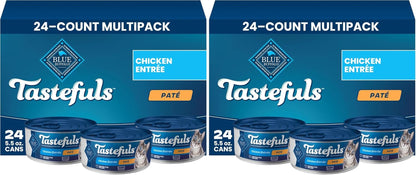 Blue Buffalo Tastefuls Wet Cat Food Paté Variety Pack (Chicken, Turkey & Chicken, Ocean Fish & Tuna) for Adult Cats, Made with Natural Ingredients, 5.5-Oz. Each (24 Cans)18