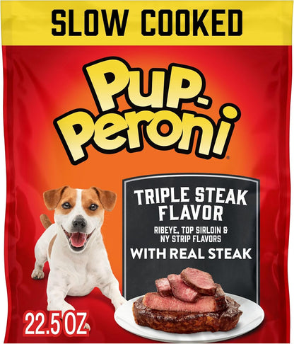 Pup-Peroni Dog Training Treats Made with Real Beef, 8 Bags (5.6 Oz. Each) | Slow Cooked 2.5+ Hours for a Tender Texture & Rich, Meaty Taste. 24% Protein. No Fillers. No Red 40.13