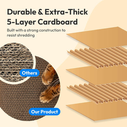 Cloud Lounge Cat Scratching Pad, Reversible Scratch Board with Natural Curves for Freestyle Scratching & Ergonomic Support, Extra Wide Cat Bed for Large Cats, Premium Cardboard & Cozy Fabric4