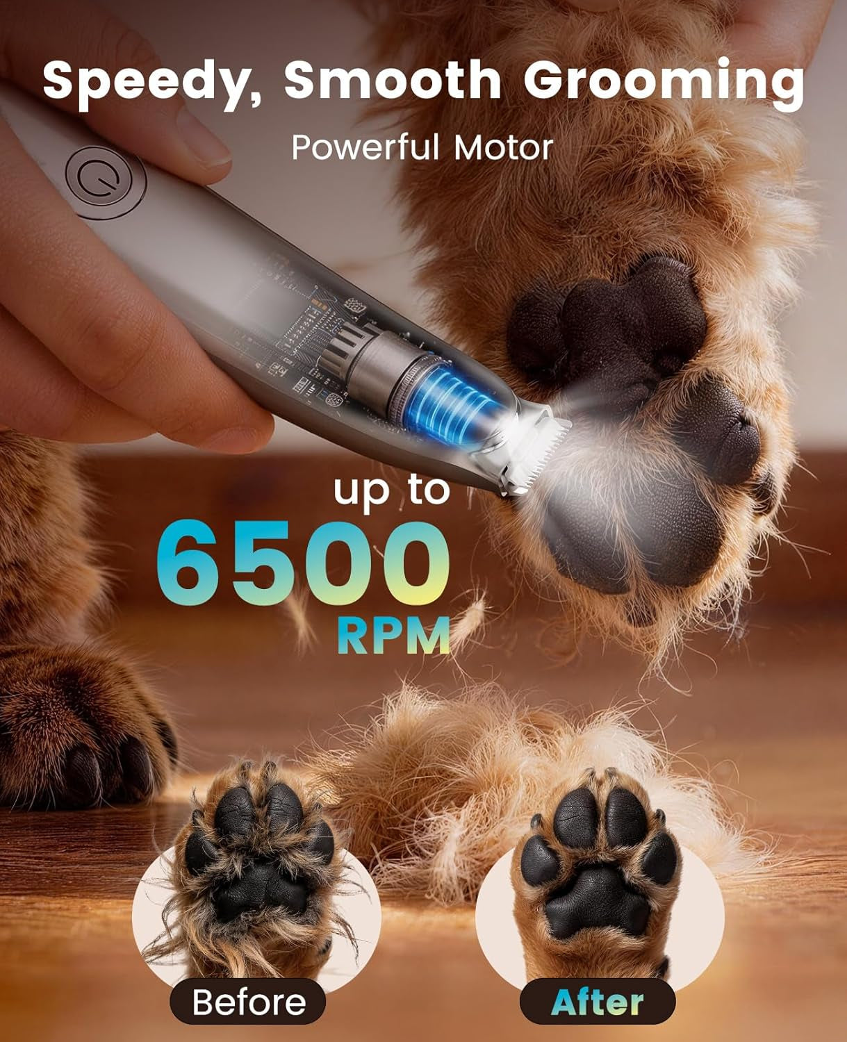 oneisall-dog-paw-trimmer-with-led-light-skin-friendly-curved-blade-low-noise-paw-clippers-2-speed-6500-rpm-for-dogs-cats-cordless-between-toes-sensitive-areas