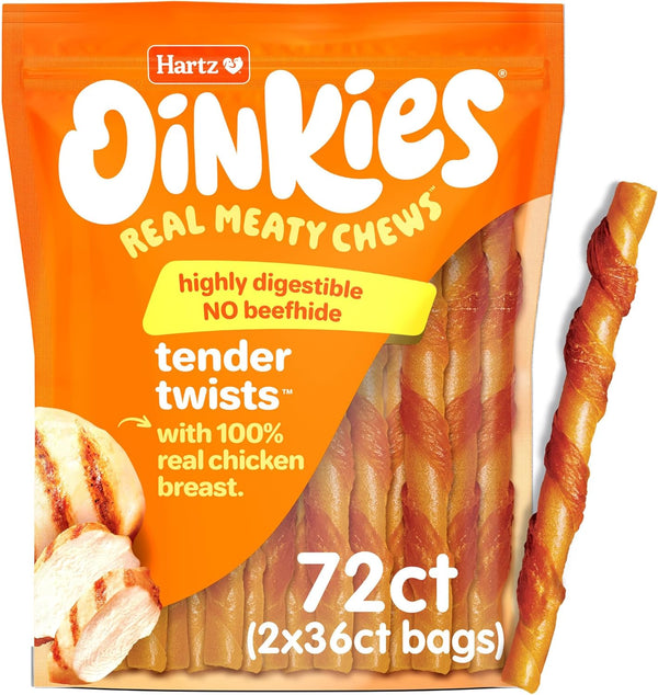 Oinkies Tender Twists Rawhide‑Free Dog Chews, 36 Count8