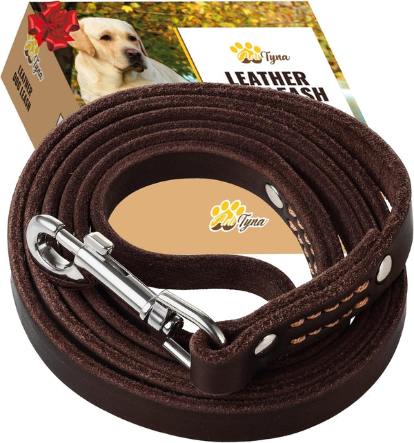 ADITYNA Leather Dog Leash for Small & Medium Dogs, 6Ft X 5/8" | Soft yet Strong Leather Leash for Walking, Training, Hiking — Great for Shih Tzu, Poodle, French Bulldog, Corgi.1