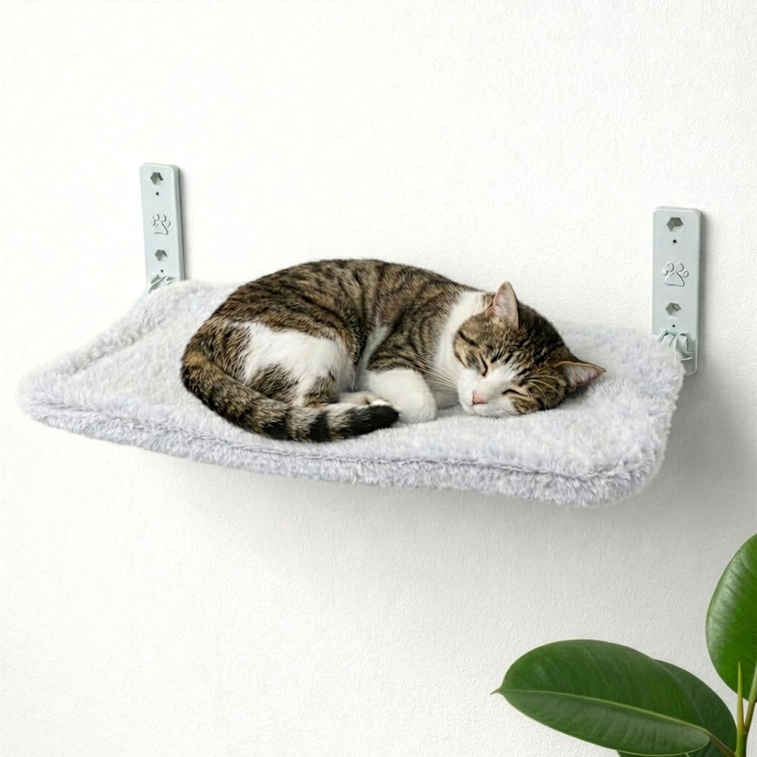 otterpets-cat-wall-bed-with-ultra-soft-plush-cover-foldable-cat-wall-hammock-shelf-bed-with-35-lb-metal-support-removable-washable-fabric-hardware-for-all-walls-light-grey-fabric-and-white-metal