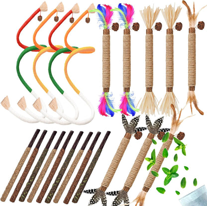 Cat Toys 12PCS Mix Catnip Chew Rope Silvervine Stick for Indoor Cat8