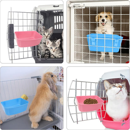 6 Pack Feeder (Blue, Pink), Hanging Feeder,Food and Water Container, Bath Water Bowl Universal for Birds Hamsters Mice Rats Rabbit Guinea Pig Small Pets (S) (S)4