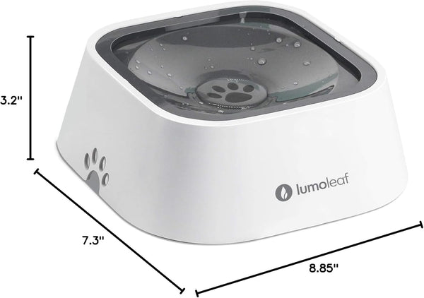 Lumoleaf No Spill Water Bowl for Dogs, Slow Feeder for Messy Drinkers, Drip-Free, Splash-Proof Design (Grey, 35Oz)8