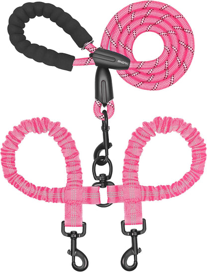 Iyoshop Dual Dog Leash - 360° Swivel, No Tangle Walking Leash with Shock Absorbing Bungee for Two Dogs (Large, 25-150 Lbs, Black)10