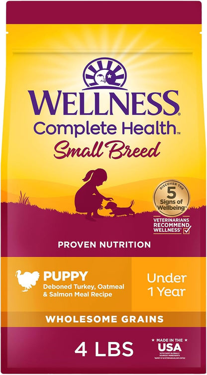 Wellness Complete Health Small Breed Adult Dry Dog Food, Wholesome Grain Kibble, Natural, Turkey and Oatmeal Recipe, 4 Lb Bag11