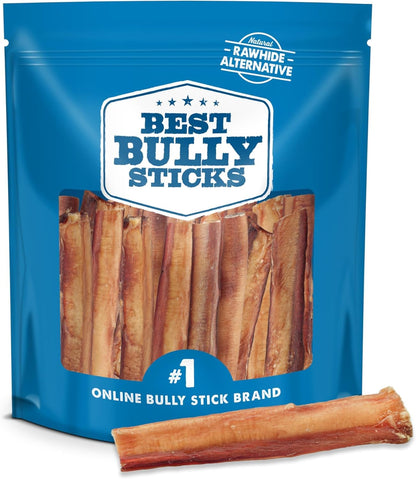 Best Bully Sticks Thick Bully Sticks Dog Chews, 6", 5 Count | 100% Grass-Fed Beef, Single Ingredient Natural Dog Chews, Easily Digestible, Long Lasting, Rawhide-Free, Grain-Free6