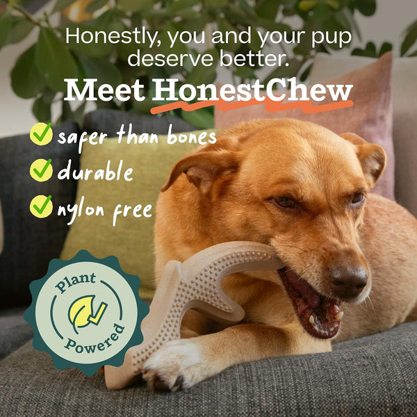 WOOF Honestchew Antler Dog Chew Toy for Dogs 25-60 Lbs | Includes Antler & Infinity, Plant-Based Materials, Splinter-Resistant, Durable Chews, Supports Dental Care, Gift-Ready Set3