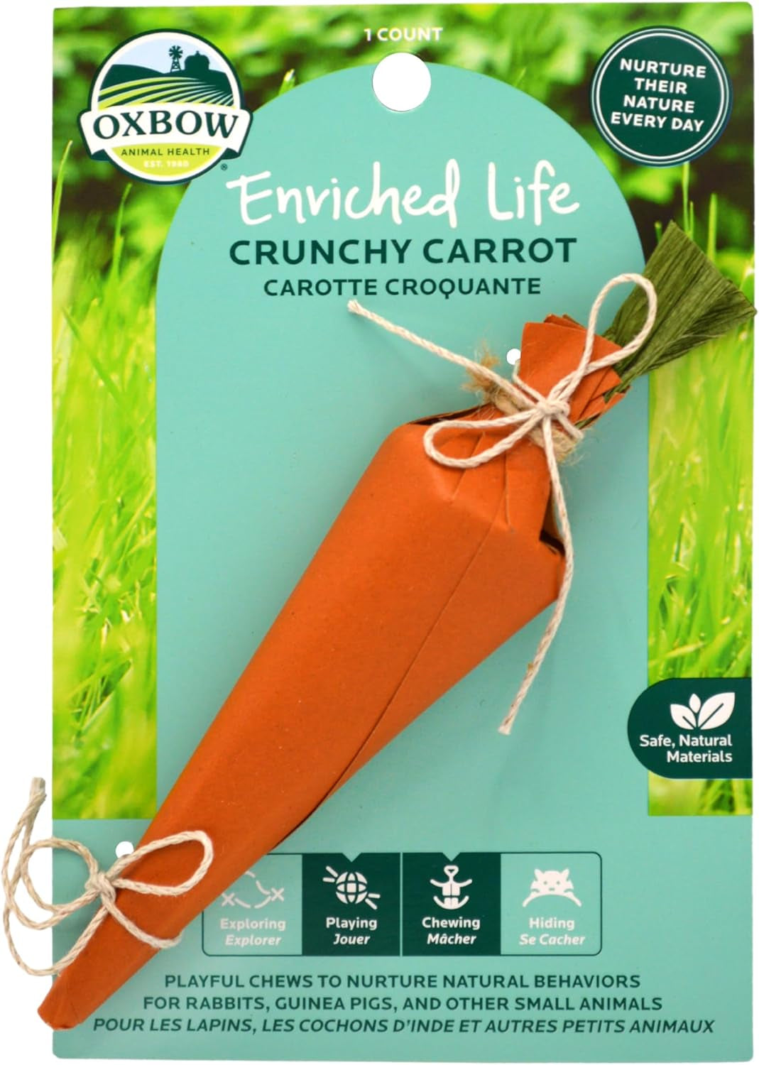 oxbow-crunchy-carrot-rabbit-guinea-pig-toy-bunny-enrichment-chew-toy-oxbow-enriched-life-rabbit-chew-toys-guinea-pig-enrichment-guinea-pig-chew-toys-rabbit-enrichment-natural-materials