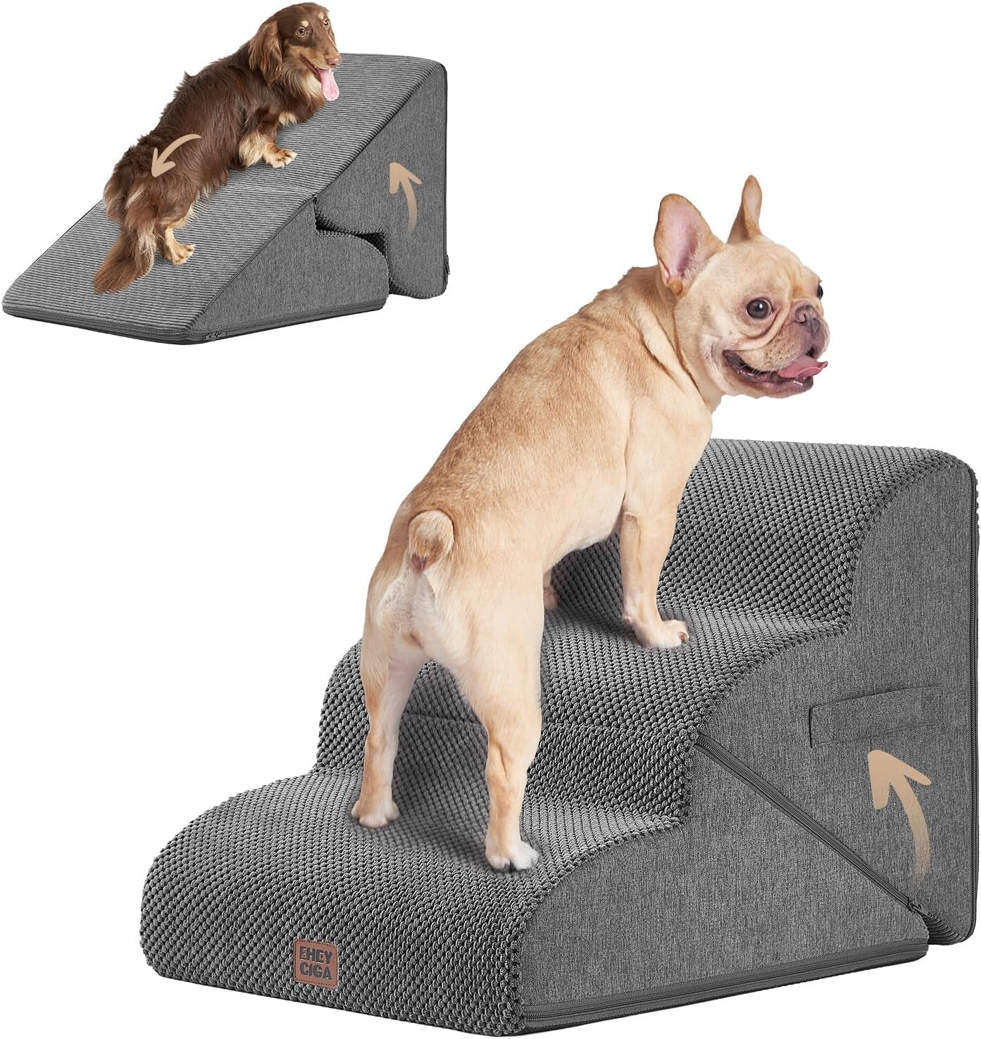 eheyciga-curved-dog-stairs-ramp-for-5-step-high-beds-22-6-h-dog-steps-33d-density-of-pure-foam-for-small-dogs-and-cats-pet-stairs-for-high-bed-climbing-non-slip-balanced-pet-step-indoor-grey