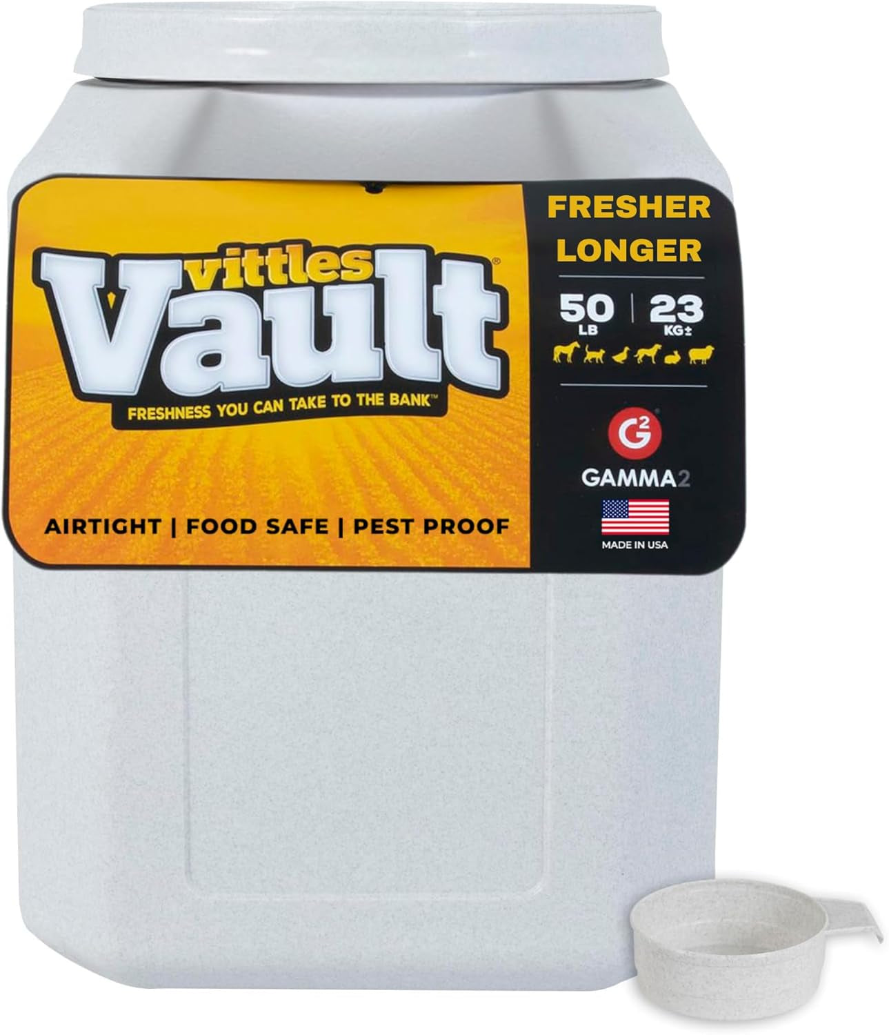 gamma2-vittles-vault-pet-food-storage-containers-sealed-dog-and-cat-food-storage-container-fits-up-to-25lbs-made-in-the-usa-12l-x-13-75h-made-in-usa-12-inch-long-by-13-75-inch-tall-airtight-lid-keeps-kibble-fresh-and-pests-out-a-durable-pantry-bin-design