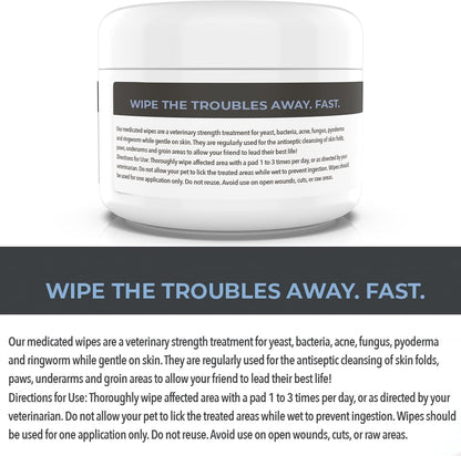Smiling Paws Medicated Grooming Wipes for Dogs & Cats, 1Pk, 50 Wipes | Medicated Grooming Wipes for Dogs & Cats, Contains Ketoconazole & Chlorhexidine, Treats Yeast Infection, Ringworm, Pyoderma7