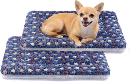 Mora Pets Dog Crate Pad - Ultra Soft Pet Bed with Cute Star Print, Washable Mat for Large Medium Small Dogs, Reversible Fleece Kennel Liner, Cat Bed 23 X 18 Inch Brown31