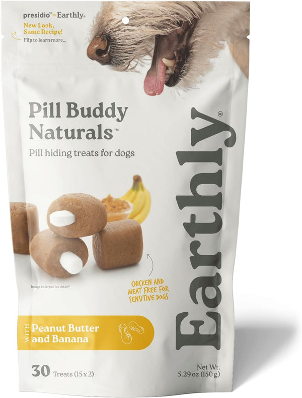 Presidio Earthly Pill Buddy Naturals - PB & Apple Recipe Pill Hiding Treats for Dogs - Make a Perfect Pill Concealing Pocket or Pouch for Any Size Medication - 30 Servings19