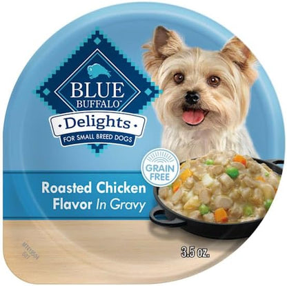 Blue Buffalo Delights Variety Pack Natural Grain Free Wet Dog Food for Small Breed Dogs (Filet Mignon Flavor & New York Strip Flavor) in Gravy with Natural Ingredients, 3.5-Oz. Each (12 Cups)18