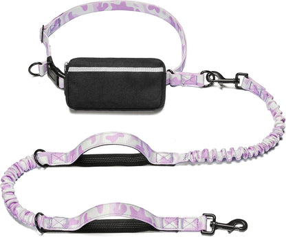 Iyoshop Hands Free Dog Leash with Zipper Pouch, Dual Padded Handles and Durable Bungee for Walking, Jogging and Running Your Dog (Large, 25-120 Lbs, Black)30