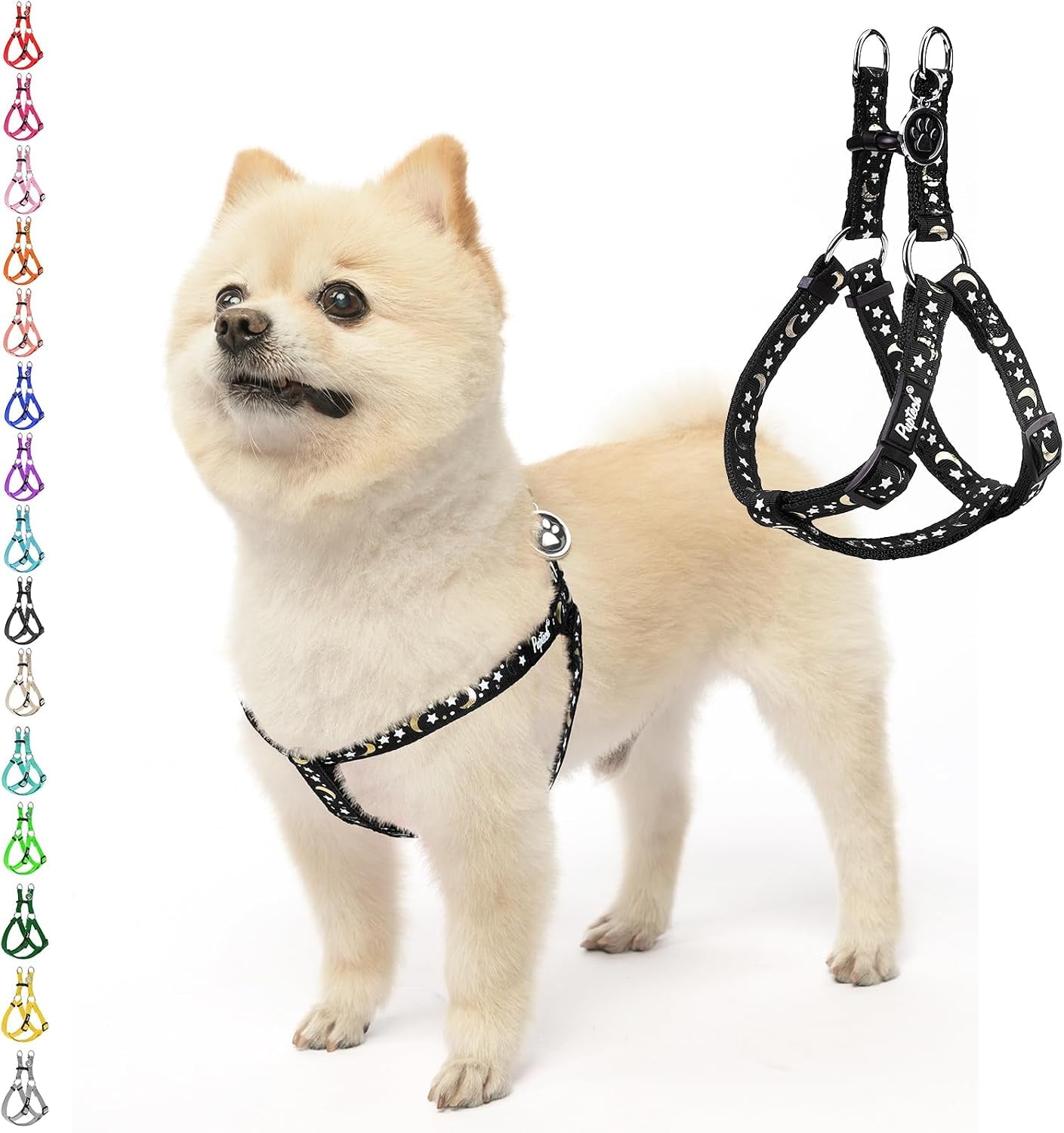 pupteck-no-pull-dog-harness-soft-adjustable-basic-nylon-step-in-puppy-vest-outdoor-walking-with-id-tag