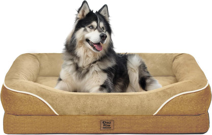 Chez Paw Waterproof Orthopedic XL Dog Bed for Large and Extra Large Dogs | Egg Crate Foam, 4-Sided Bolster Support, Waterproof Liner, Non-Slip Bottom, Machine Washable Cover, 42 X 30 Inch27