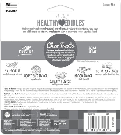 Nylabone Healthy Edibles Dog Treats Variety Pack, Small, 3 Count | Roast Beef, Chicken, & Bacon Flavor, Natural Dog Treats, USA Made, Highly Digestible, Dog Bones for Small Dogs up to 25 Lbs8