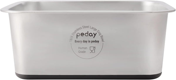 PEDAY 1.2 Gallon Large Dog Water Bowl | 18/8 Human Grade Stainless Steel - Silver Classic12