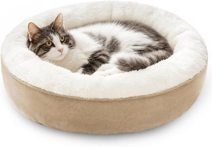 Love'S Cabin round Donut Cat and Dog Cushion Bed, 20In Bed for Cats or Small Dogs, Anti-Slip & Water-Resistant Bottom, Super Soft Durable Fabric Pet Beds, Washable Luxury Cat & Dog Bed Gray16