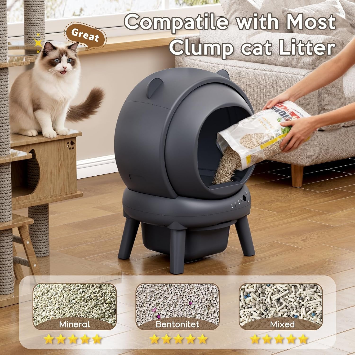 automatic-litter-box-self-cleaning-litter-box-with-app-control-large-capacity-for-multiple-cats-noise-odor-control-dual-safety-sensors-easy-maintenance-with-2-roll-garbage-bags-gray
